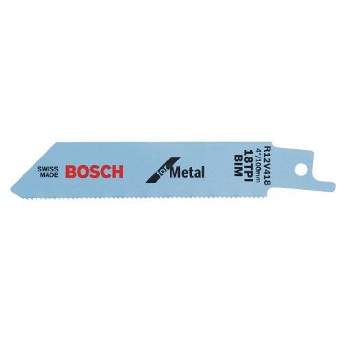 Bosch R12V418 4-Inch 18Tpi Metal-Cutting Reciprocating Saw Blade, 5-Pack