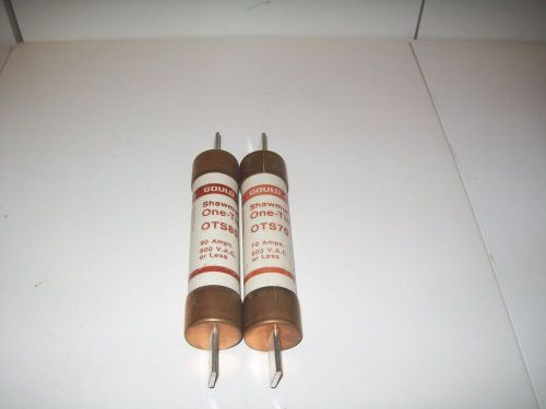 Gould shawmut one-time ots580 80amp 600 volt fuse  lot of 2 for sale