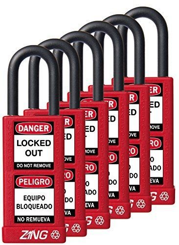 Zing Green Products ZING 7087 RecycLock Safety Padlock, Keyed Alike,1-1/2&#034;