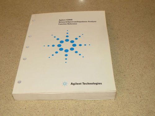 AGILENT HP 4396B NETWORK/SPECTRUM/IMPEDANCE ANALYZER FUNCTION REFERENCE - o
