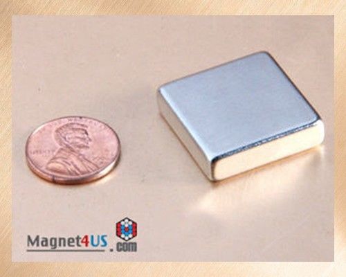 4 pcs Super Strong Rare earth Neodymium Magnet Block 1&#034; x 1&#034; x 1/4&#034; thick NdFeB