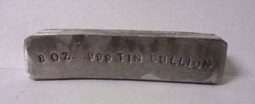 Half Pound .999 Fine Tin Bullion Bar Ingot Raw Material Free Ship