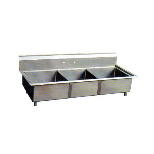 Sapphire SMS2020-3, 20x20-Inch 3-Compartment Stainless Steel Sink