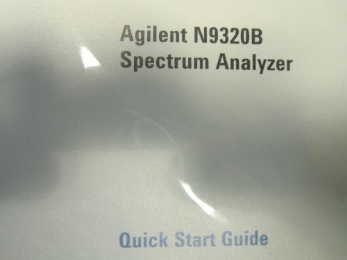 Agilent N9320B Spectrum Analyzer Quick Start Guide Great Condition