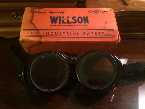 Vintage wilson steampunk goggles motorcycle riding industrial welding with box for sale