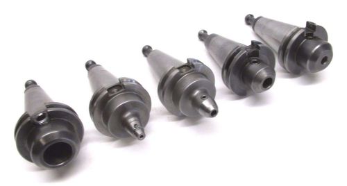 5 ASSORTED CAT40 ENDMILL TOOLHOLDERS - 1/8&#034;, 1/4&#034;, 3/8&#034;, 1/2&#034;, 1&#034;
