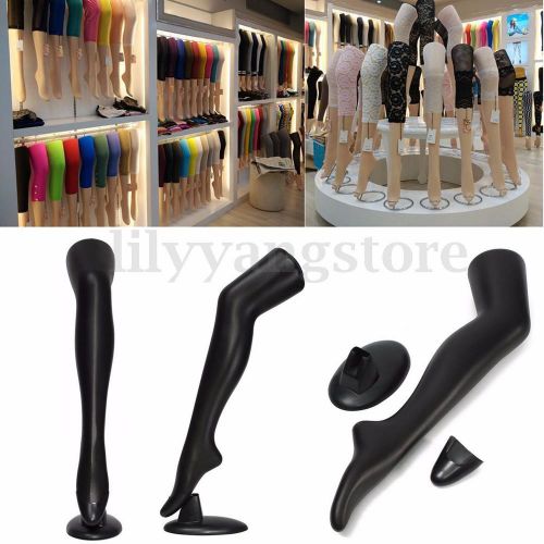 Plastic Female Leg Mold Long Stocking Mannequin Display Black Colour Standing