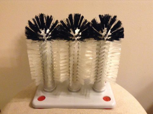 Winco 3 brush glass washer with plastic base - gwb3 for sale