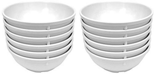 Clipper Commercial Melamine Bowl, 15 Oz, White, Pack Of 12