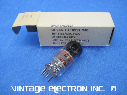 Nos jhy-6186/6ag5wa (6ag5 ef96) vacuum tubes - cbs - usa - 1960 ($3.95/ea) for sale
