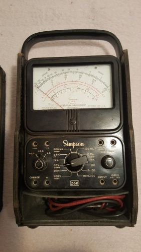 Vintage Simpson 260 Volt Ohm Meter analog multimeter tester 6 +leather case