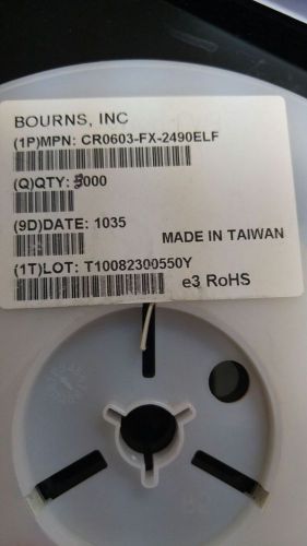 5000 X BOURNS CR0603-FX-2490ELF RES SMD 249 OHM 1% 1/10W 0603