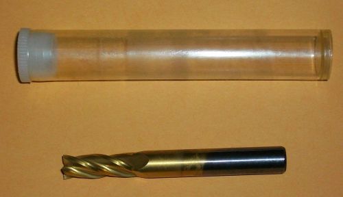 9/32 solid carbide end mill tin coated 4 flute loc 3/4&#034; shank 5/16&#034; new for sale