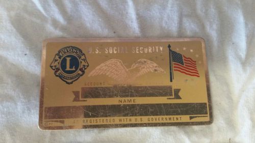 5 Metal social security card Lions  lot Un stamped