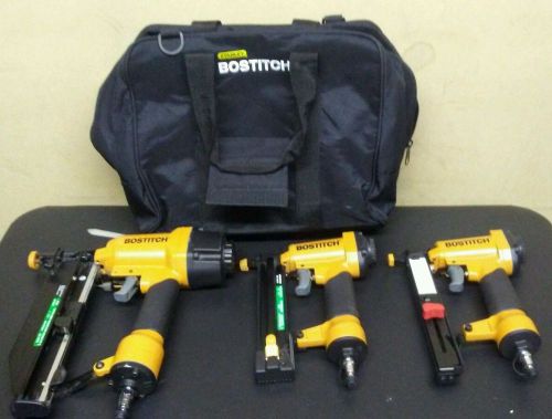 Bostitch SB-125BN SB-100SX SB-1664FN 3PC Set Brad Nailer Stapler Guns w/ Bag