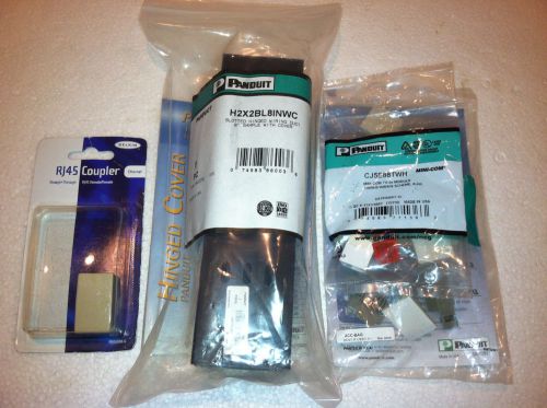 Sealed new! panduit slotted hinged wiring duct h2x2bl8inwc 8&#034; with cover + bonus for sale