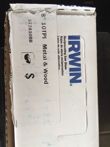 Irwin 8in x 10TPI Metal &amp; Wood Cutting Reciprocating Bi-Metal Blade***50 Pack***