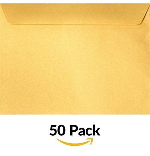 6 x 9 Booklet Envelopes - Gold Metallic (50 Qty.)