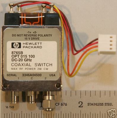 Agilent/hp 8765b opt 015 100 dc-20 ghz coaxial switch 15v for sale