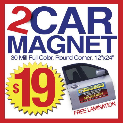 2 Car Magnets FULL COLOR Auto-Van-Truck-Car Signs 12x24in LDPPRINT