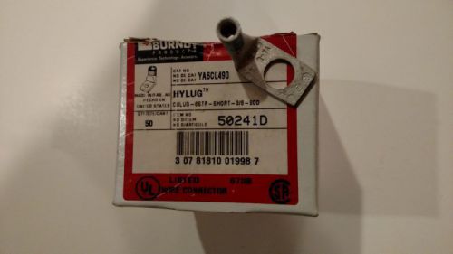 Burndy YA6CL490 Hylug Compression Lug 6 AWG 1/2In L 3/8In Stud (Box of 50)