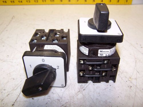 2) moeller t0-3-8212 rotary switch 3 position lot of 2 for sale