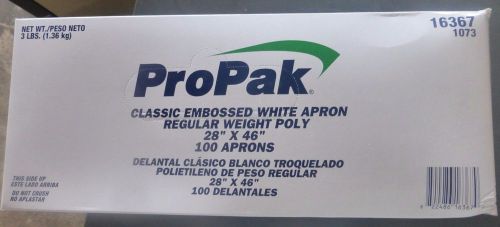 Propak 16367 Classic Embossed White Apron 28&#034; x 46&#034; Regular Weight Poly