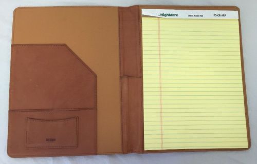 Brown Leather Hartman Organization Writing Pad Folder Work Carrying Case