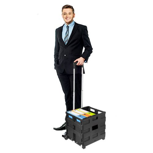 Trolley Universal Rolling Cart telescoping handle Office with Lid Cover