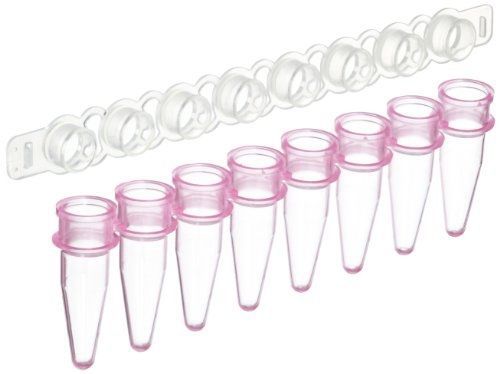MBP Purple 8 Strip Thin Wall PCR Tubes with Dome Cap, 0.2ml Capacity (Pack of
