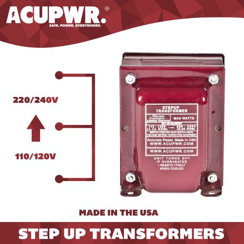1000 Watt ACUPWR Step Up Voltage Transformer Converter - Made in the USA