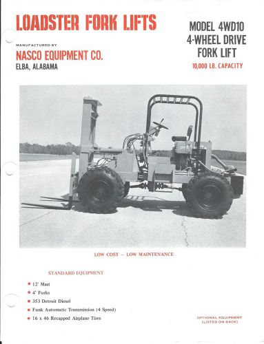 Fork Lift Truck Brochure - Loadster - 4WD10 - 4-Wheel Drive 10,000 lb  (LT255)