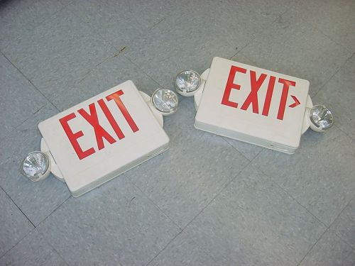 Pair of Lithonia Lighted Exit Signs