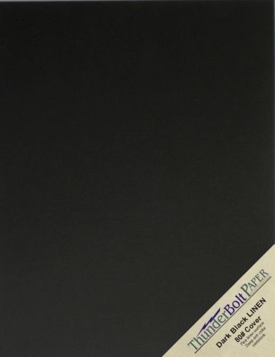 ThunderBolt Paper 50 Black Linen 80# Cover Paper Sheets -8.5&#034; X 11&#034; (8.5X11