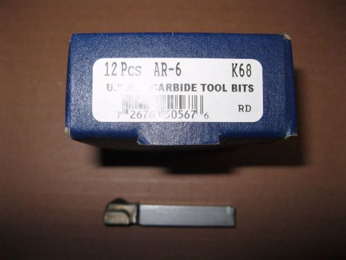 American Carbide Tool Carbide-Tipped Tool Bit AR-4 K68 0.25&#034; Square 1 BOX OF 12