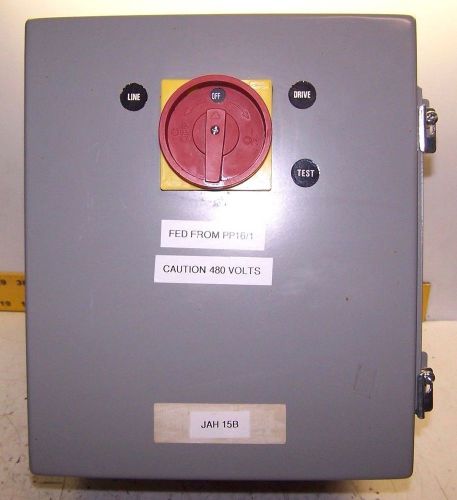 ADVANCED CONTROLS 20 AMP 600 VAC 10 HP DISCONNECT IN ENCLOSURE 12&#034; X 8&#034; X 10&#034;