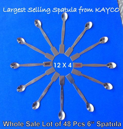 48 X SPATULA STAINLESS STEEL 6&#034; Spoon Type Lab Equipment Medical/General /Pharma