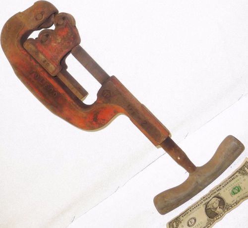 Toledo no 2 pipe cutter 1/8 to 2 heavy used wrench vintage used hand tool for sale