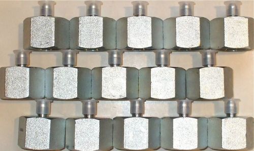 Lot of 15 steel hydraulic fittings reducer/enlarger, 7/16 m. jic x 1-5/16 f. jic for sale