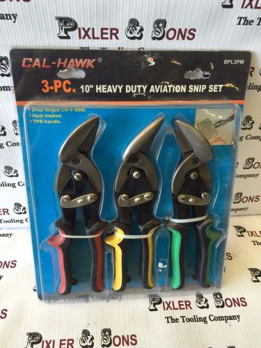 3pc Aviation Tin Snip Set Left Right and Straight Cut Cutting Blades Sheet Metal