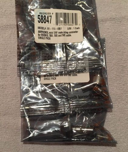 LOT of 3 - AMPHENOL # 18-115-4061 MINI UHF CRIMP RG58 CONNECTORS - BRAND NEW