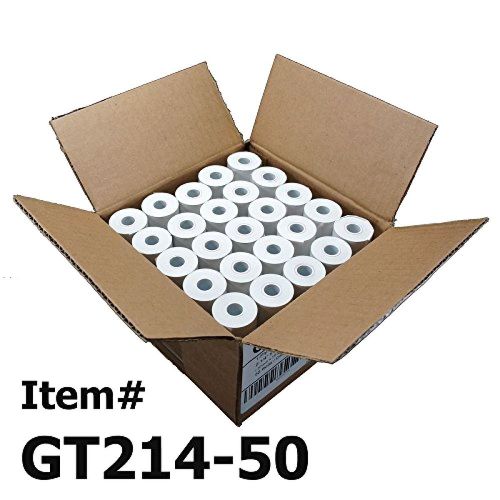 (50) thermal paper rolls 2-1/4 x 50 verifone vx520 first data fd400 nurit 800... for sale