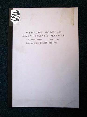 Okuma Maintenance Manual for OSP700G Model-U