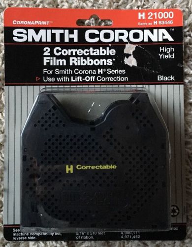 New Genuine Smith Corona H Series 21000 Correctable Typewriter Ribbon (2 pack)