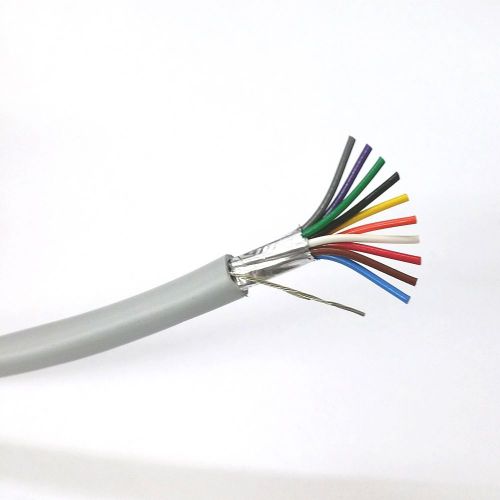 25&#039; 10 Conductor 24 Gauge Shielded Cable, CL2 Rated 25 Foot Length ~ 10C 24AWG
