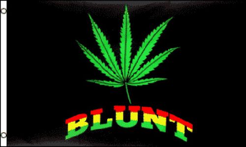 Blunt Marijuana Leaf Flag 3&#039; X 5&#039; Indoor Outdoor Rasta Color Banner
