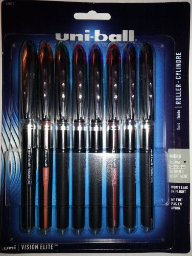16 UNI-BALL VISION ELITE MICRO 0.5mm ASSORTED COLORS GEL CAP PENS