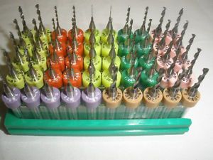 LOT OF 50 CARBIDE CIRCUIT BOARD DRILL BITS VARIOUS SIZES