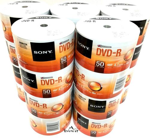1000 SONY Blank DVD-R DVDR Recordable Logo Branded 16X 4.7GB 120min Media Disc