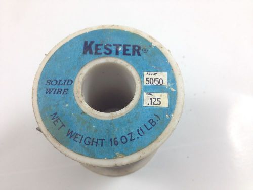 Kester Solder ~ Solid Wire ~.125&#034; diameter ~ 50/50 Alloy ~ 13 1/2 oz Used Spool